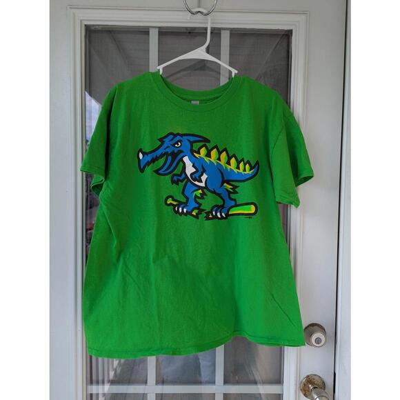 Myrtle Beach Pelicans Electric Green Pelisaurus Rex L Tee Minor League Baseball - Picture 4 of 4